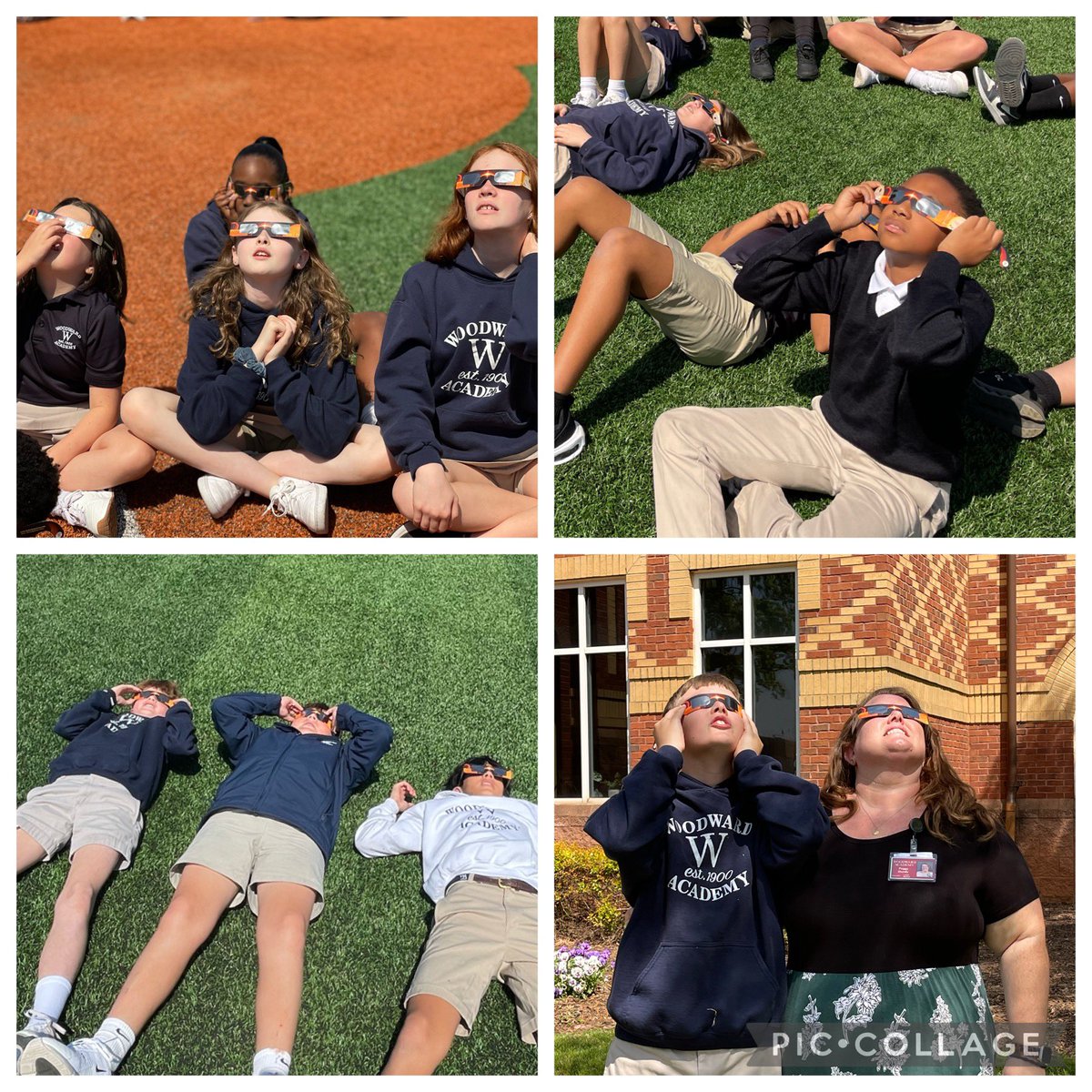 Why did the teacher bring solar eclipse glasses to school?? Because she had bright students! 😂😎 Solar eclipse @WoodwardAcademy 🌘 2024 #woodwardway
