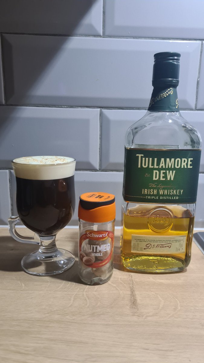 Joining @mjpm67 with a @TullamoreDEW Irish Coffee #MondayMood 🥃☕️