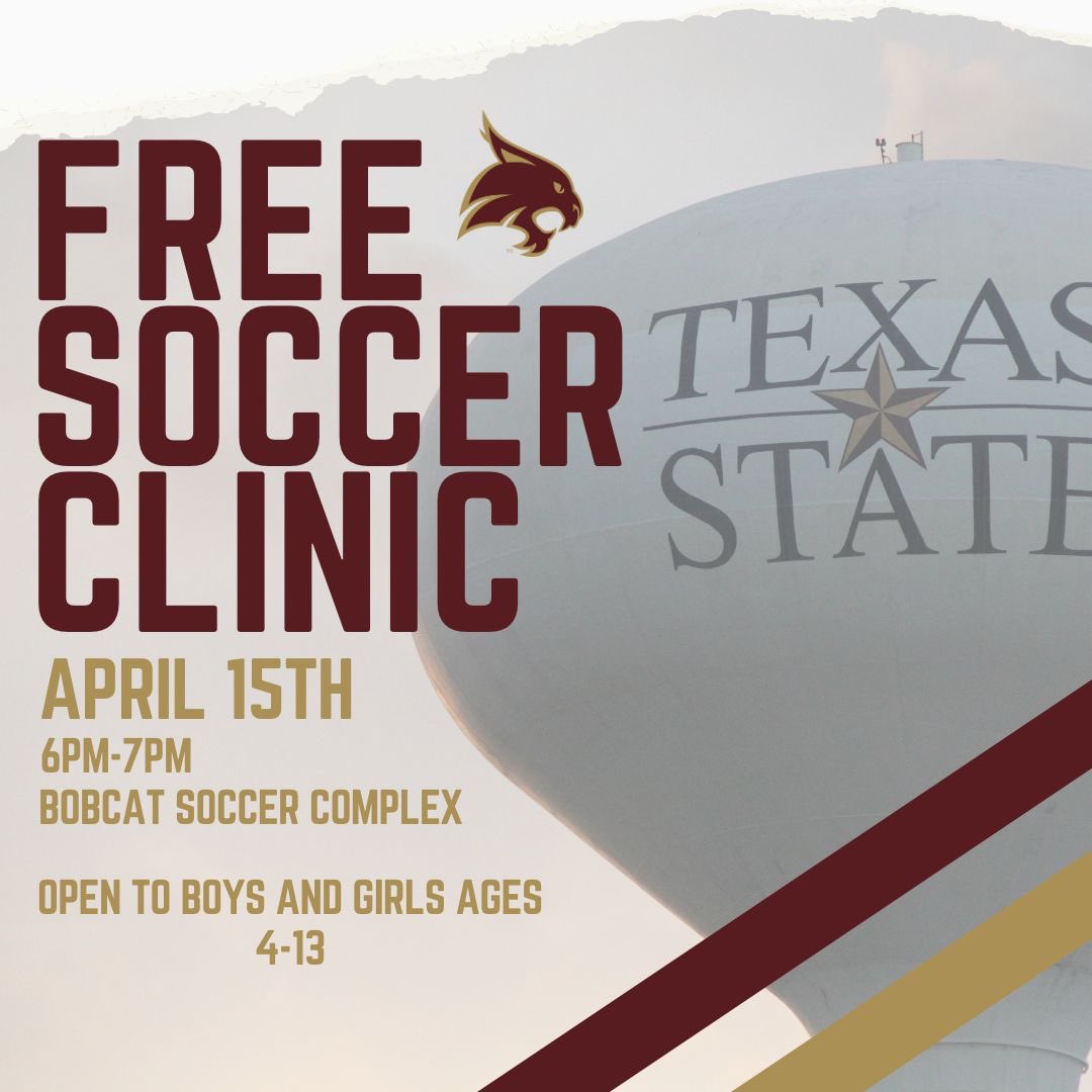 We are excited to be hosting a free clinic Monday April 15th! No need to sign up, just show up ready for fun! Just bring water and a soccer ball!