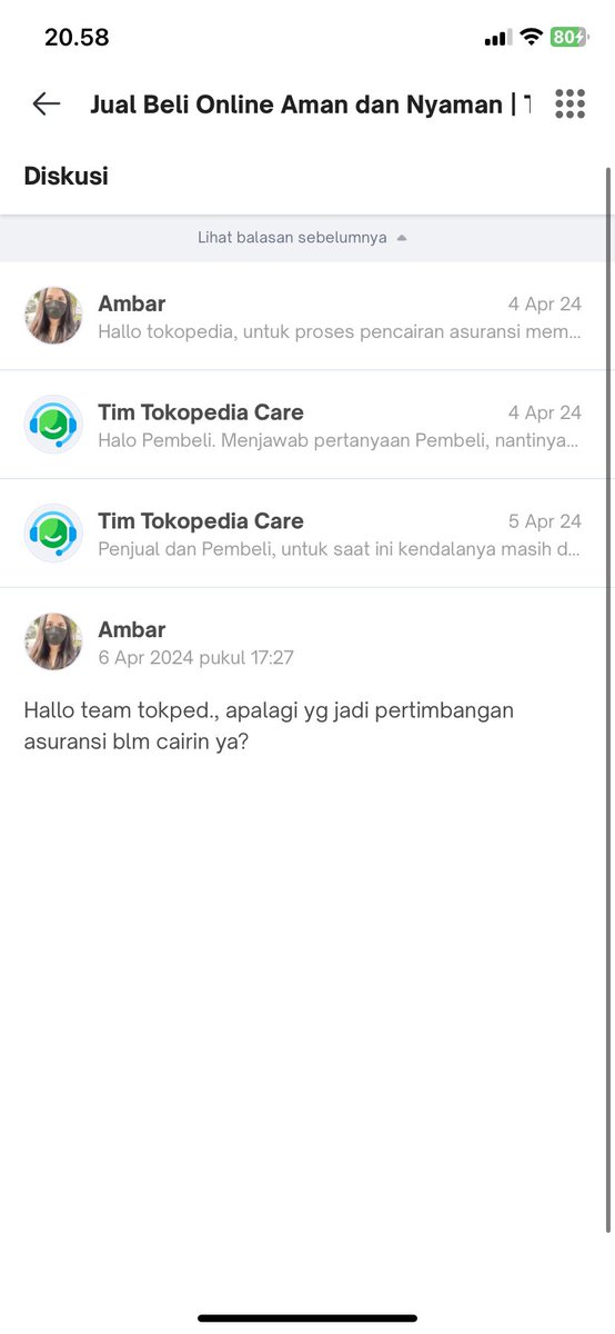 ambar_AWP's tweet image. Diskusi udah ditutup sama @TokopediaCare @tokopedia klaim asuransi disetujui. Dana udah masuk ke penjual, dan dana ke saya beneran harus nunggu maksimal 14 hari ya @TokopediaCare? Let me see, dihitung dari tgl 8 april 2024.