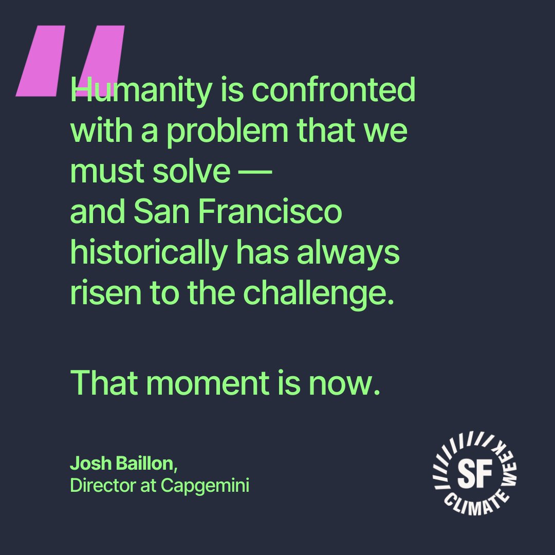 We’re looking forward to gathering with all of you for our second #SFClimateWeek in less than two weeks! We’re encouraged by the incredible community rallying around climate action in the Bay Area and beyond. Here’s one of our favorite quotes from last year to inspire us.