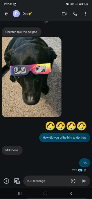 My dad is retired, so he just does silly shit with the dog all day 😂 https://t.co/TQRXgXjbVk<a href="/tag/newprofilepic"class="tags"><span>#newprofilepic</span></a>