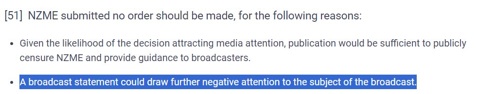 ballsy stuff from NZME, arguing it shouldn't have to broadcast an apology for airing misleading and inflammatory statements about the Equity Adjustor Score because its audience had somehow become worked up about the Equity Adjustor Score and might react badly