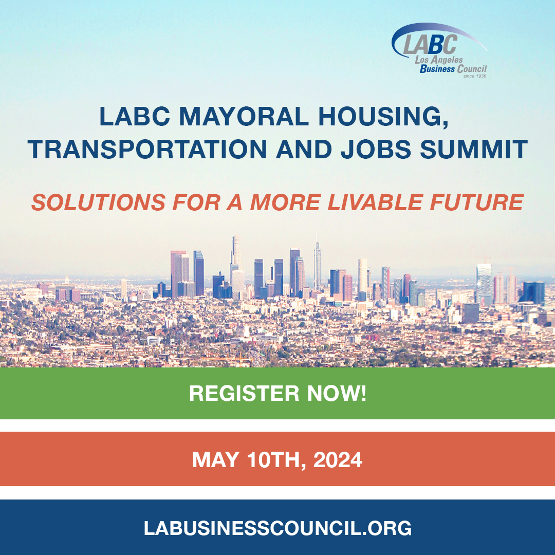 The @labctweets Mayoral Housing Transportation & Jobs Summit will bring together top officials and business leaders to analyze recent policy changes and chart the path forward to improve livability and economic competitiveness of our region. Lear more: labusinesscouncil.org/22nd-annual-ma…