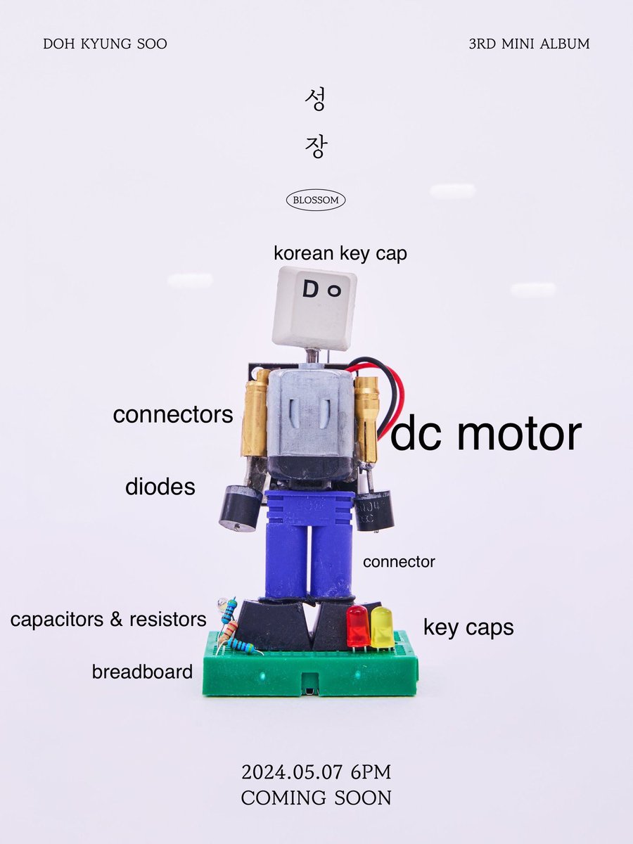 Günlerdir ders çalışırken resistors capacitors diodes vs falan diye elektrik devreleri ile birlikte beynimi de yakmıyormuşum gibi Kyungsoo’nun çıkardığı albüm posteri…