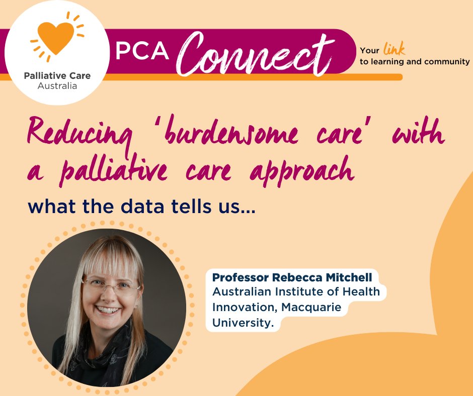 Interested in improving end-of-life care and palliative care options for people with #cancer? Join the @Pall_Care_Aus webinar with Prof Rebecca Mitchell @HealthDataProf on 16 April. #CancerResearch #palliativecare Rego here: trybooking.com/events/landing…