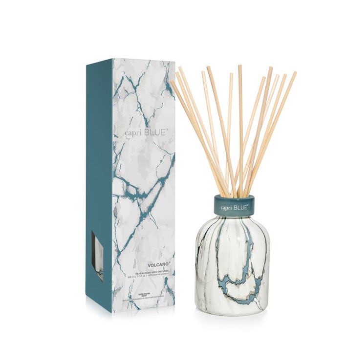 VOLCANO MODERN MARBLE PETITE REED DIFFUSER From CapriBlue 🌋 Volcano is the perfect blend of sugared citrus and tropical fruits! It’s iconic for a reason!   #GiftGivingSimplified #Gifts #GiftShop #ShopLocal #CaldwellNJ 🇺🇸 #SmithCoGifts 💙
