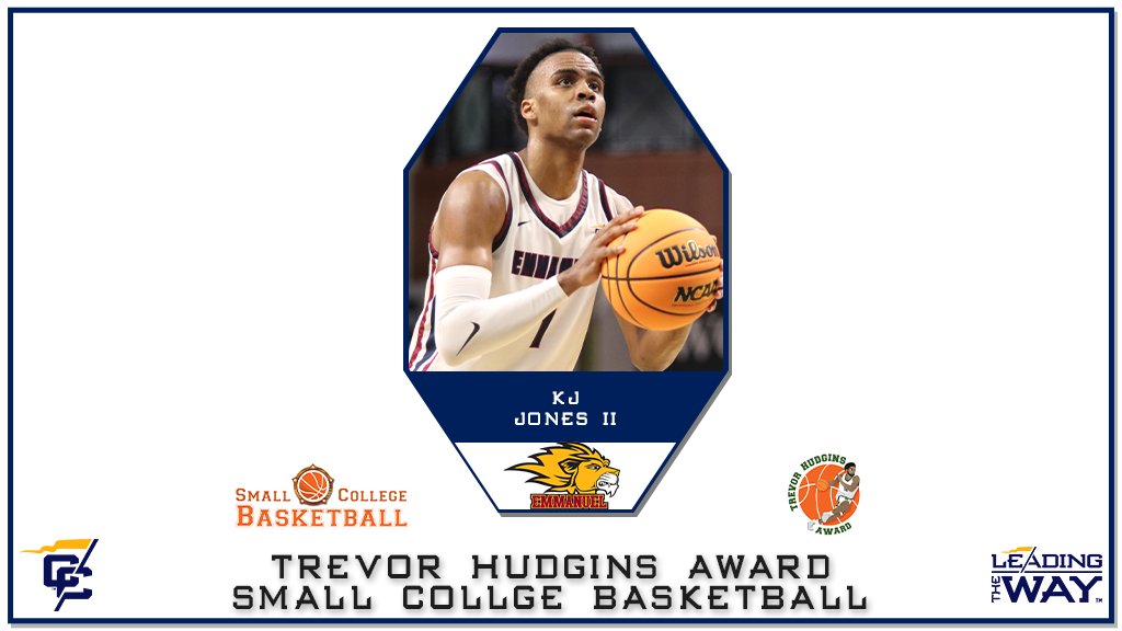 KJ Jones of @ATHLETICSatEC was named the inaugural winner of the Trevor Hudgins Award by Small College Basketball at the NCAA Division II Men's Basketball National Championship game! 🔗: bit.ly/43TlT9F #LeadingTheWay