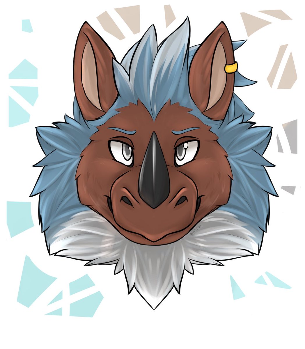 Headshot commission for @Papa_Rhino_ First rhino on the list ! #furryart #headshot