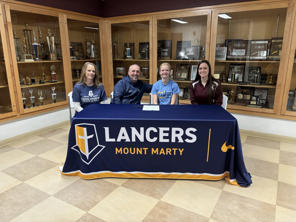 The Mount Marty Track &amp; Field program is excited to welcome Rachel Erk to our Lancer Family!  She’s a wonderful addition to our team and the MMU community.  Congrats!  Go Lancers!