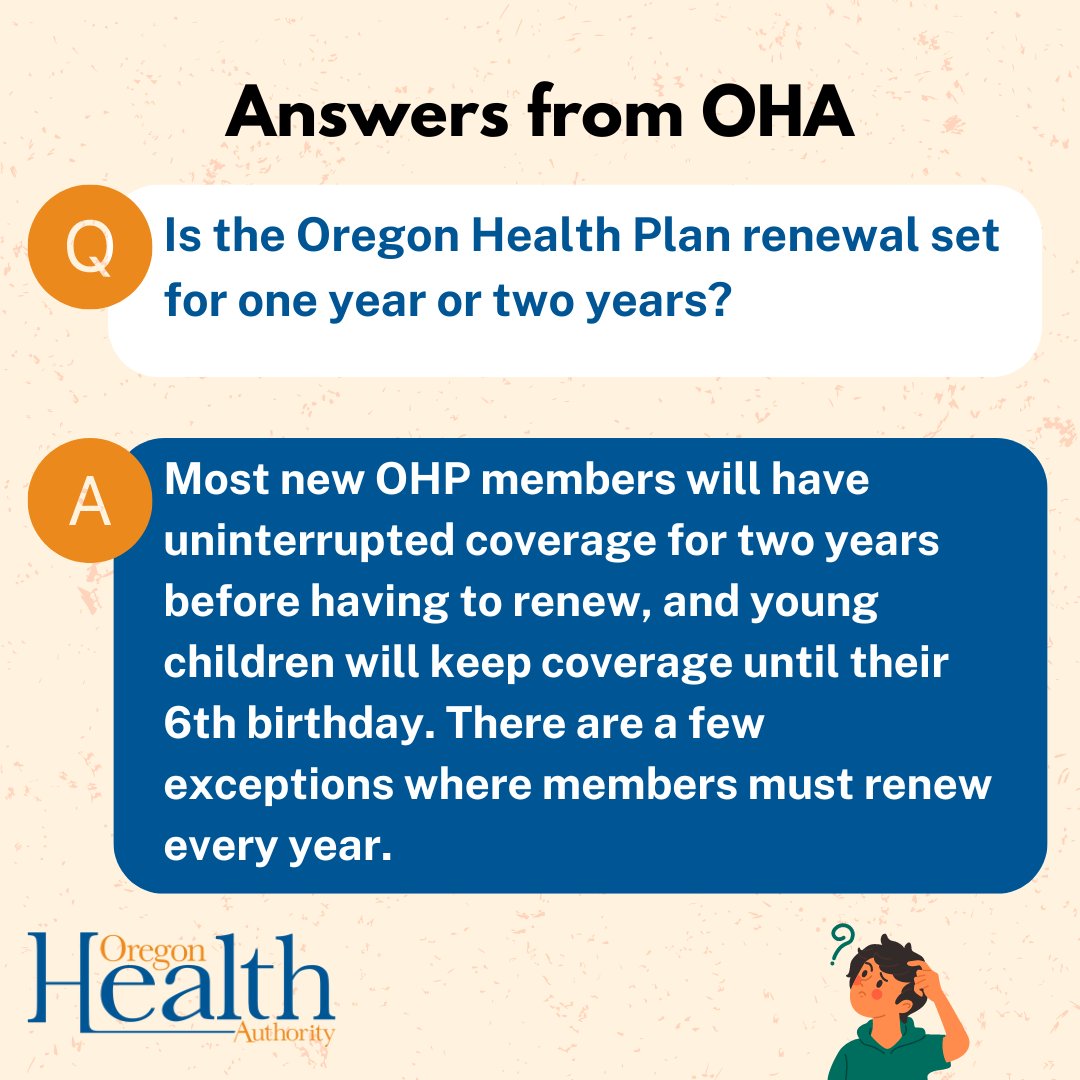 Most new OHP members will have uninterrupted coverage for two years before having to renew, and young children will keep coverage until their 6th birthday. There are a few exceptions where members must renew every year. For more information, read our blog: ow.ly/gAiW50RaVXX