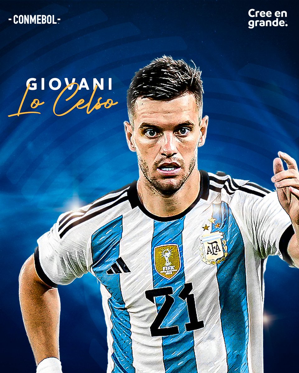 Dueño de una calidad y técnica espectacular🎩✨ Campeón de la CONMEBOL @CopaAmerica ⭐ Campeón de la #Finalissima ⭐ Integrante de la Selección @Argentina 🇦🇷 ¡Feliz cumpleaños, @LoCelsoGiovani! 🥳🎂 #CreeEnGrande | #AniversarioCONMEBOL