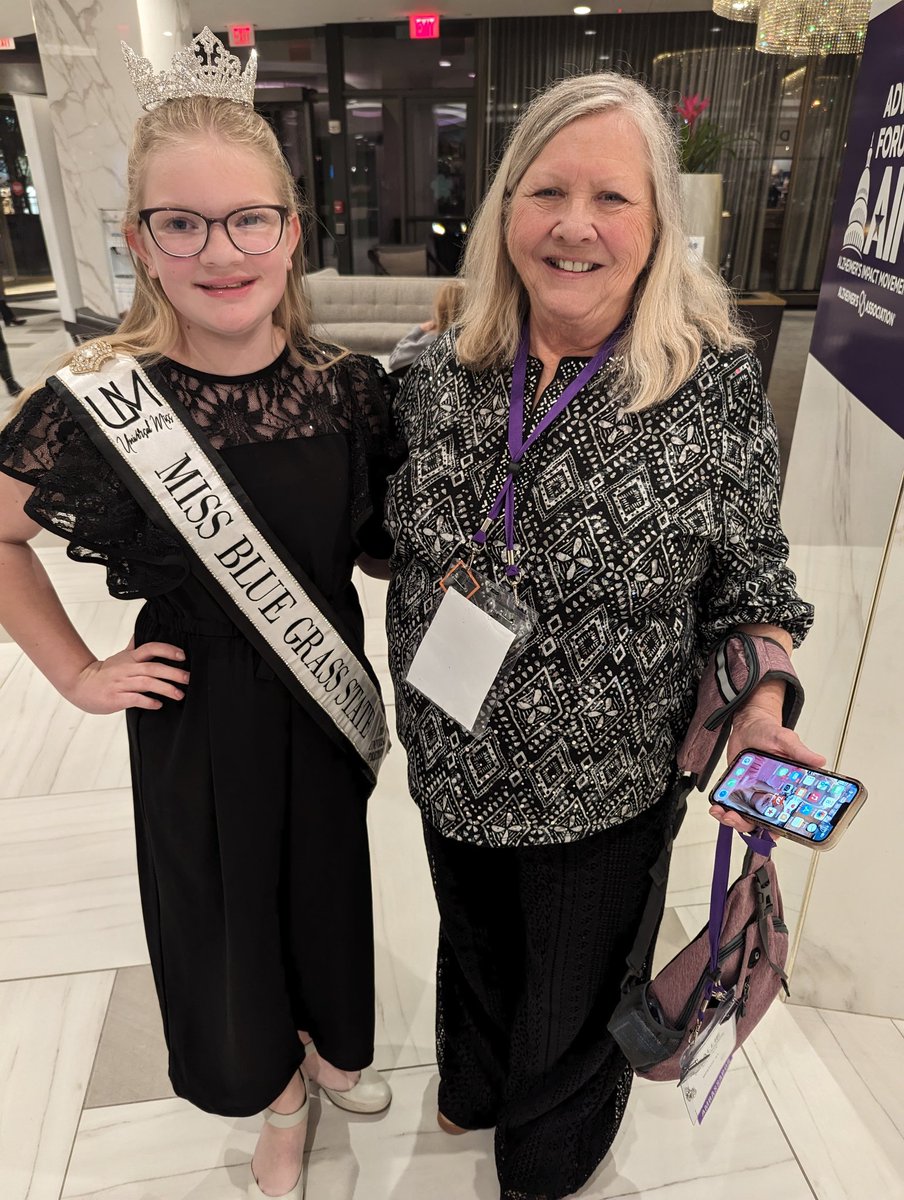 #UniversalMiss 11 year old Callie Ferguson advocates for her great grandpa. They'll talk 2 @LeaderMcConnell about #AlzForum priorities!