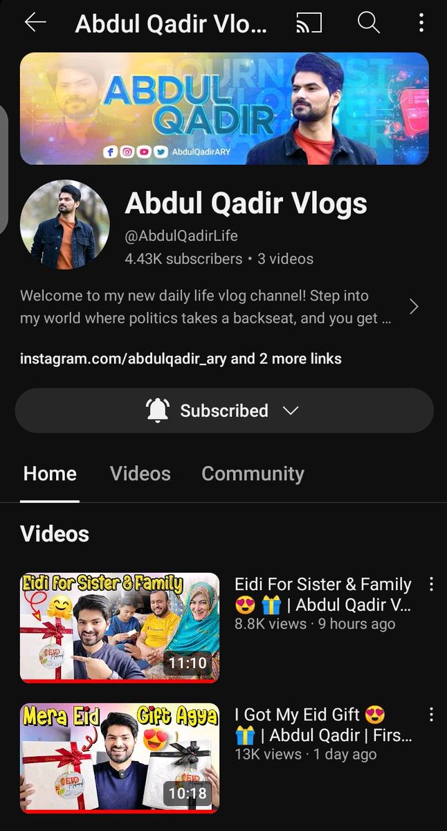 What a surprise👏 Excited to see more content on this channel:) @AbdulqadirARY Here's the link 👇Go and watch u will enjoy!!! youtube.com/@AbdulQadirLif…