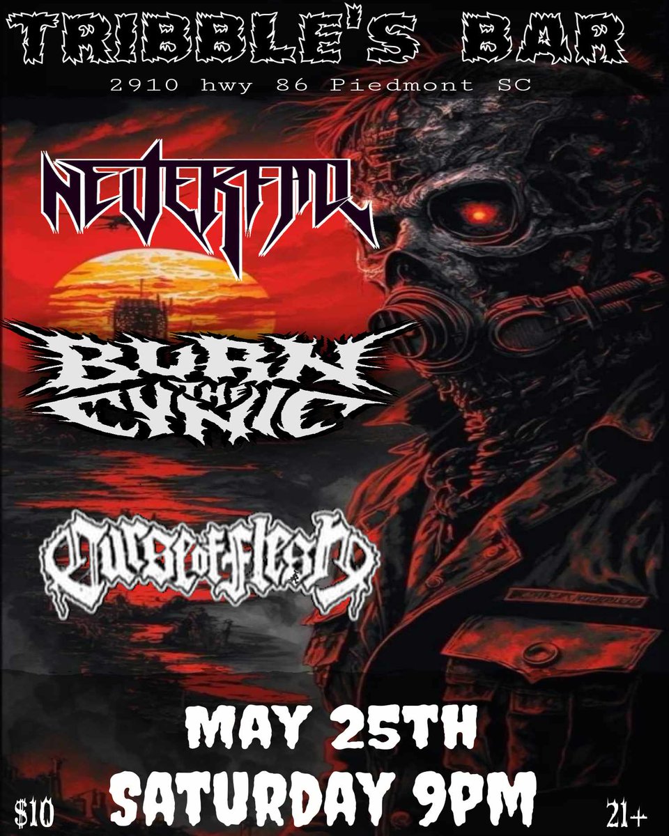 Yes!

#burnthecynic #neverfall #curseofflesh #tribbles #tribblesbarandgrill #metal #metalmusic #heavymetal #heavymetalmusic #thrashmetal #deathmetal
