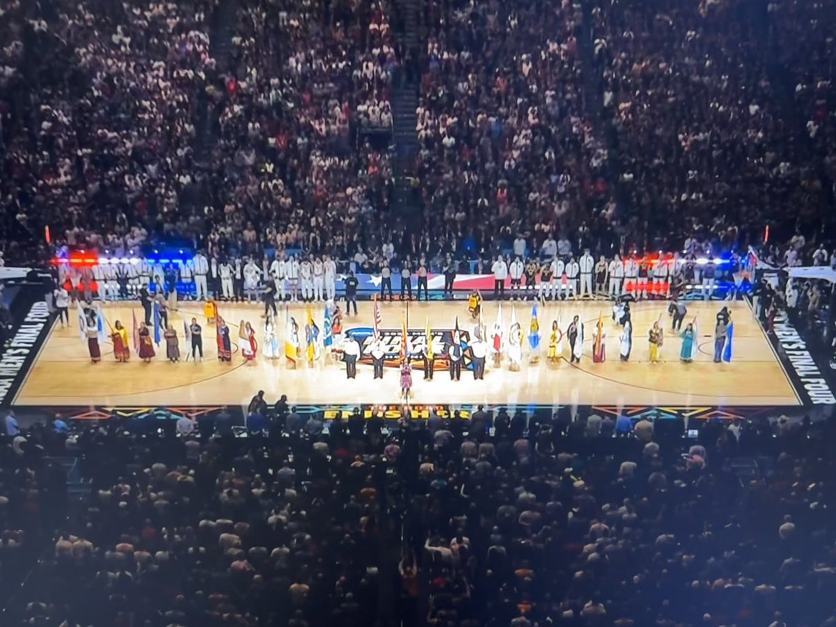 I could write an entire dissertation on this but suffice to say this is how you America. #EPluribusUnum #NationalChampionship #ncaabasketball #indigenouspeople #SemperFi