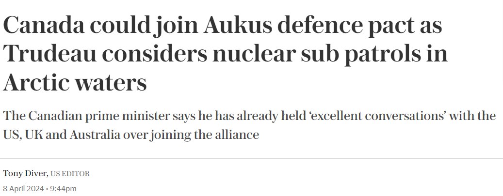 Lets put it this way. Japan will raise a WW2 era battleship and convert it into their first spaceborne weapons capability long before Canada is ever going to actually cough up money for the operation of nuclear powered submarines.