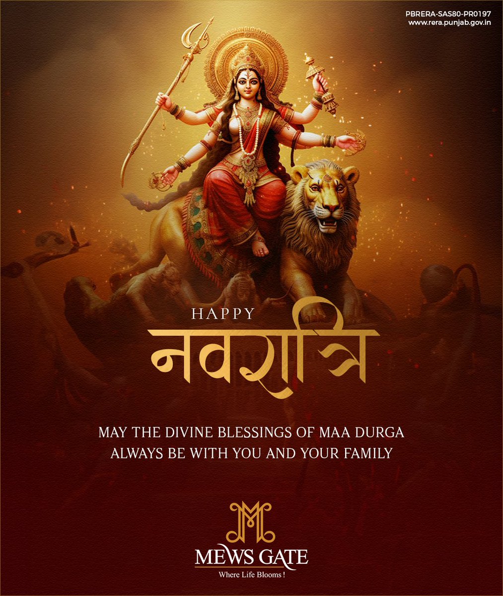 May the divine blessings of Goddess Durga enrich your life with happiness and fulfilment. Shubh Navratri #MewsGate #Navratri2024 #ChaitraNavratri #DivineBlessings #JaiMataDi #MaaDurga #Devotion #Fulfilment #Happiness #Prosperity #NineNights