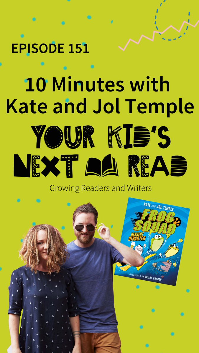 Did you catch ep 151 of the YKNR podcast? I had a terrific chat with Kate & Jol Temple about their hilarious new junior fiction graphic novel series FROG SQUAD (illustrated by Shiloh Gordon) Listen here yourkidsnextread.com.au/podcast-episod… or where you get your pods!