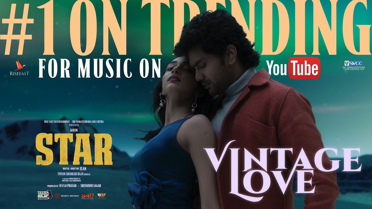 Here's our #VintageLove song No.1 Trending on YouTube 😍❤️.

#Kavin | #Star | @Kavin_m_0431