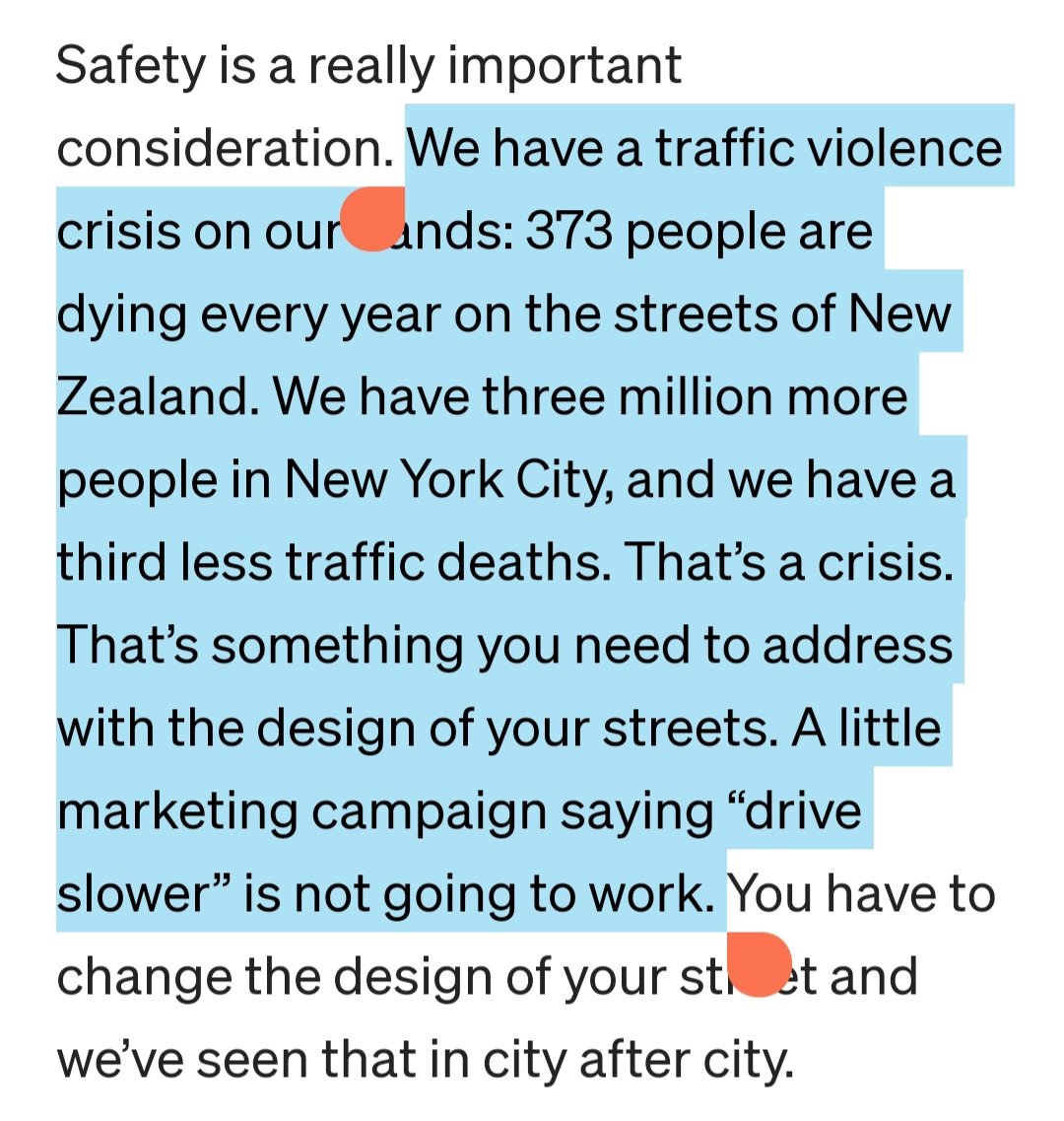 Physical traffic calming is better than a wee marketing campaign urging people to driver slower.