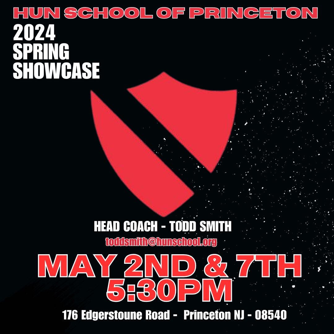 Coaches, please make sure you come out to see the talent at the Hun School at our showcases! Plenty of talent on display! @Red_Zone75 @Tonyrazz03