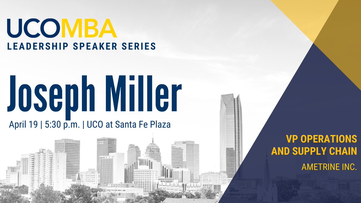 Joseph Miller will reveal secrets behind the growth of Ametrine Inc., a camouflaging technology company which has increased its output 3,000%, in the UCO MBA Leadership Speaker Series at 5:30 p.m. Tuesday, April 9 at the UCO Santa Fe Plaza or e-mail mba@uco.edu to join on Zoom.