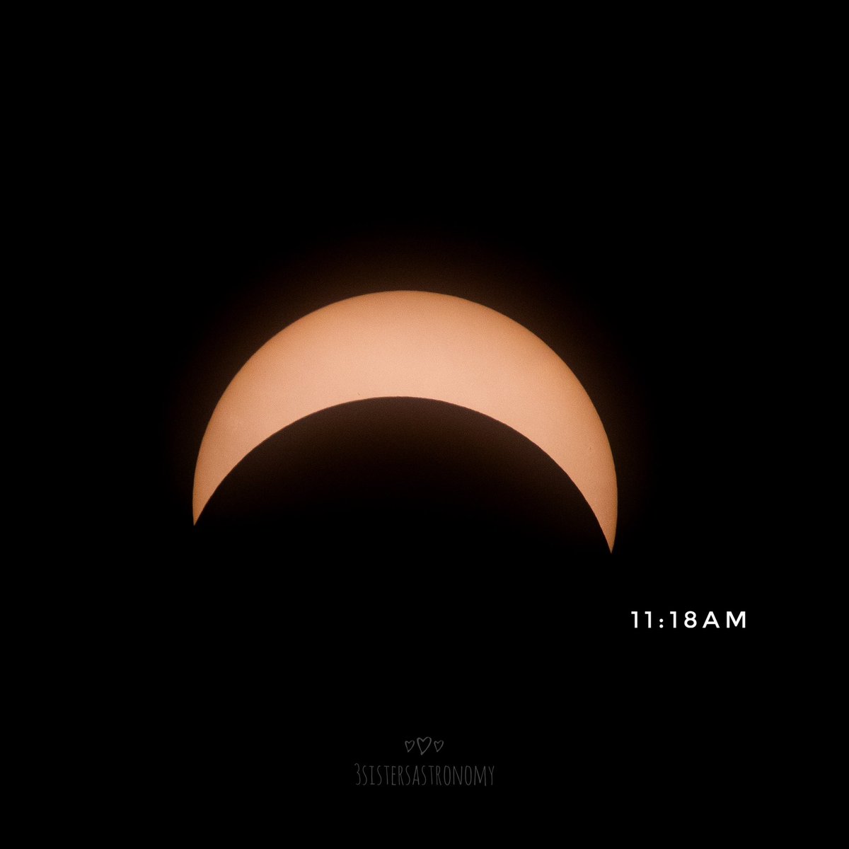 3SistersAstro's tweet photo. Through the clouds I was able to capture the partial eclipse here in Tucson. I borrowed J2’s Canon DSLR &amp; snapped some pictures through our telescopes solar cover. I had to use some tape as the solar cover is a lot bigger than the front of the camera lens, but it worked! https://t.co/O4OzuIE1hl