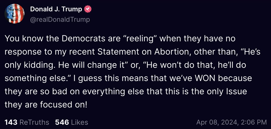 This statement is even more desperate than usual. His big 'announcement' could not have gone worse for him. The backlash was swift from all sides. We may look back on today as the day Trump put the final nail in the coffin of his election bid.