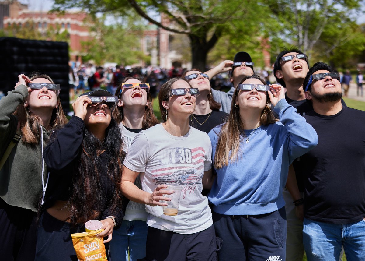 Eclipse light is the new golden hour. 😎🌞🌚

Thanks to the #OUFamily for making today's #Eclipse2024 event on the South Oval one to remember!