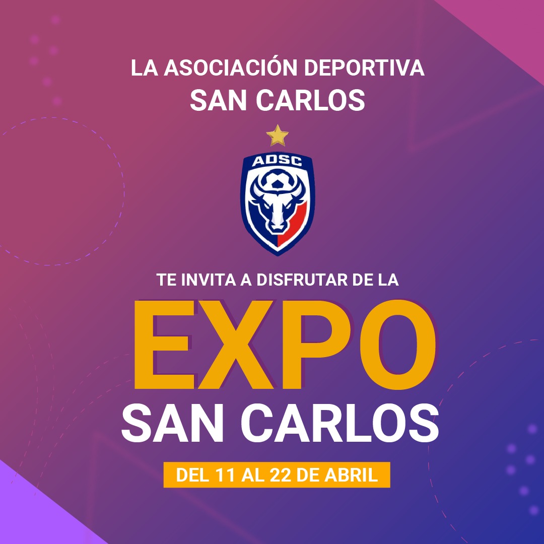 La @adsancarlos los invita a la Expo San Carlos Internacional del 11 al 22 de abril, el evento ganadero más importante de la zona norte y el país.