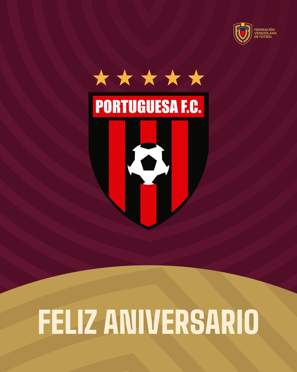 ¡Feliz aniversario! @Portuguesa_FC ❤️🖤 Celebramos junto a ustedes 5⃣2⃣ años de pasión y dedicación en las canchas ⚽️