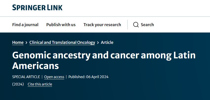 Congratulations to @AndresFCardonaZ @ogarrieta and their teams for this important publication about genomic ancestry and #Cancer in #LatinAmerica and thanks for allowing us to participate @ChristianRolfo @sxfranco @DrClaudiomartin #lungcancer #lcsm @flasco @OLACANCER1…