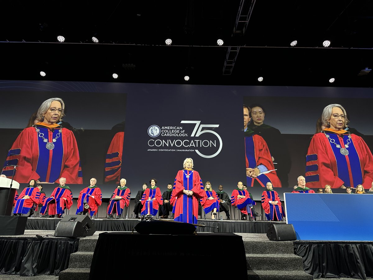 'As a team, we must go forward with passion, purpose & inclusivity. As a team, together we have the power to transform CV care & improve ❤️ health for all.' Congrats, @CathieBiga ACC's 73rd President! 🎉 Read her #ACC24 Convocation Incoming Address: bit.ly/3xu3i8c