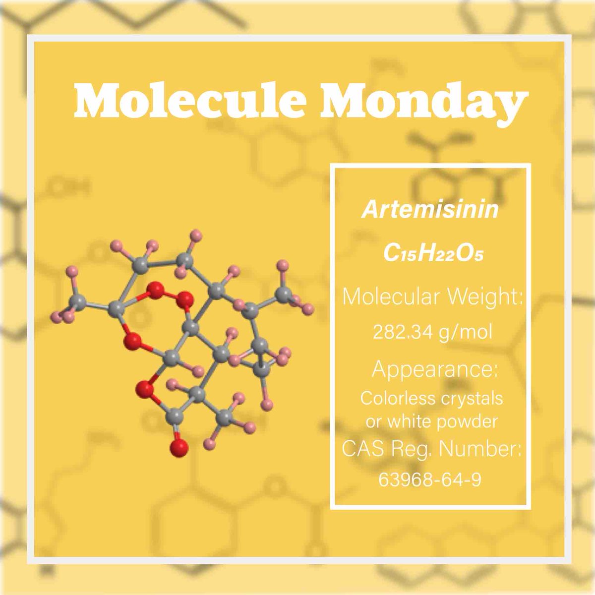 Do you know about artemisinin, a powerful malaria drug that emerged from traditional Chinese medicine? Learn more about this molecule at acs.org/molecule-of-th…. Images used in this post are from asc.org.