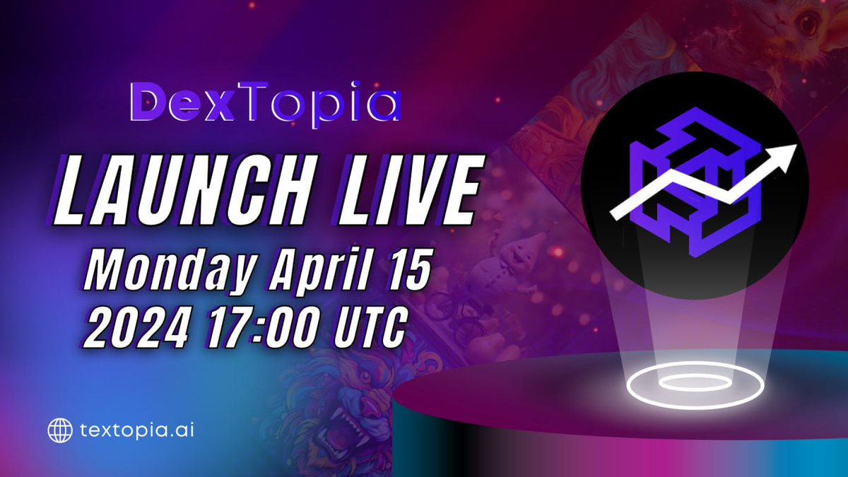 Despite issues with TG and SOL, we're pushing ahead. Textopia Dex and Dextopia Chart launch on April 15th.