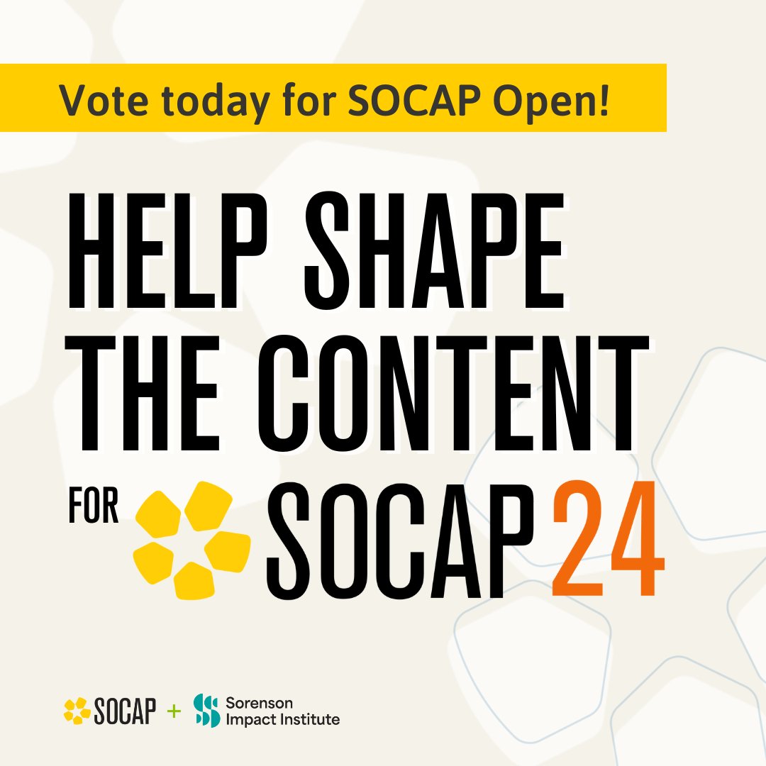 We received 400+ submissions through #SOCAPOpen! Take a look at the sessions and vote on the conversations you want to see at #SOCAP24 in October. bit.ly/3PSaDoc
