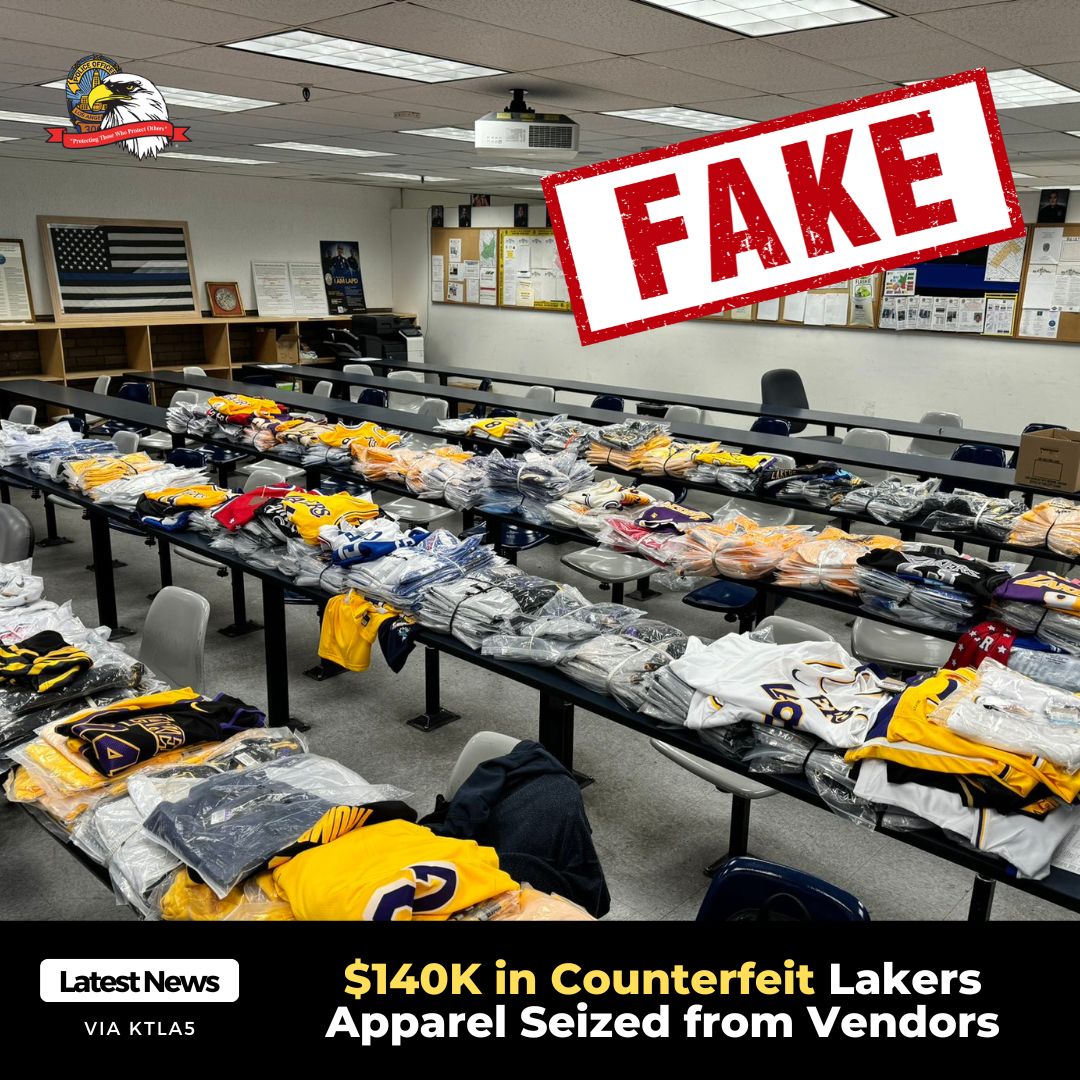 While the Lakers call inside the Crypto .com Arena home, outside the Crypto, it's all about the L.A. FAKERS. LAPD seized almost $140k worth of knockoff Laker gear from street vendors outside the Crypto. Be careful in buying these fakes; not only does it harm licensed retailers,…