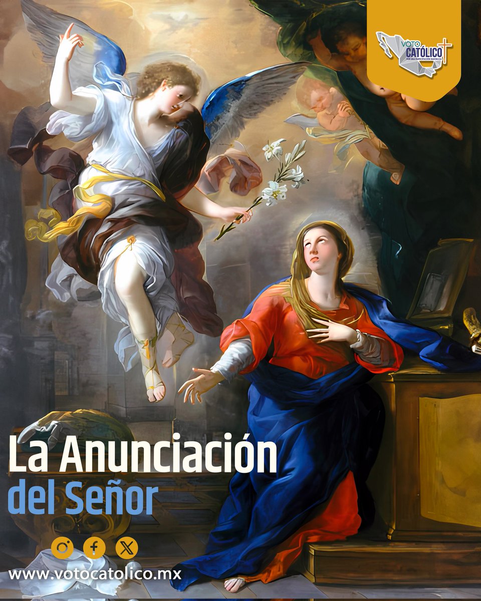 Hoy celebramos la Anunciación del Señor: él Sí que cambió la historia de la humanidad.

“Concebiras y darás a luz a un hijo, le pondrás por nombre Jesús”.

La maternidad de la #VirgenMaría es la vía más facil para encontrar la ternura paterna de Dios.

#AnunciaciónDelSeñor