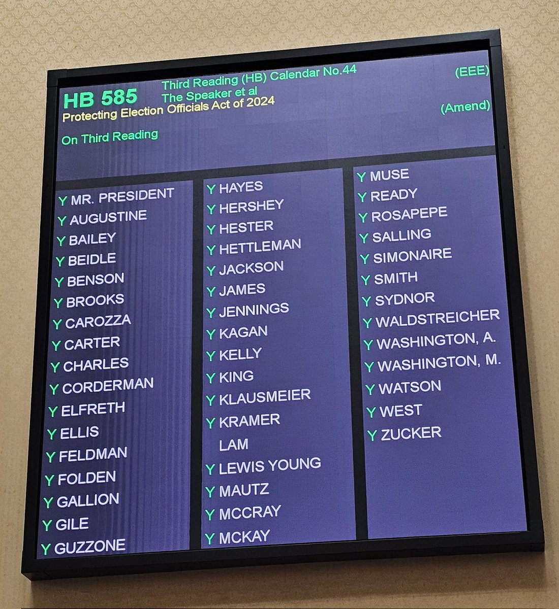 Thank you, @GovWesMoore, for your leadership in protecting our election staff, board members, and judges. The spike in threats is causing too many experienced people to retire. #MDGA2024