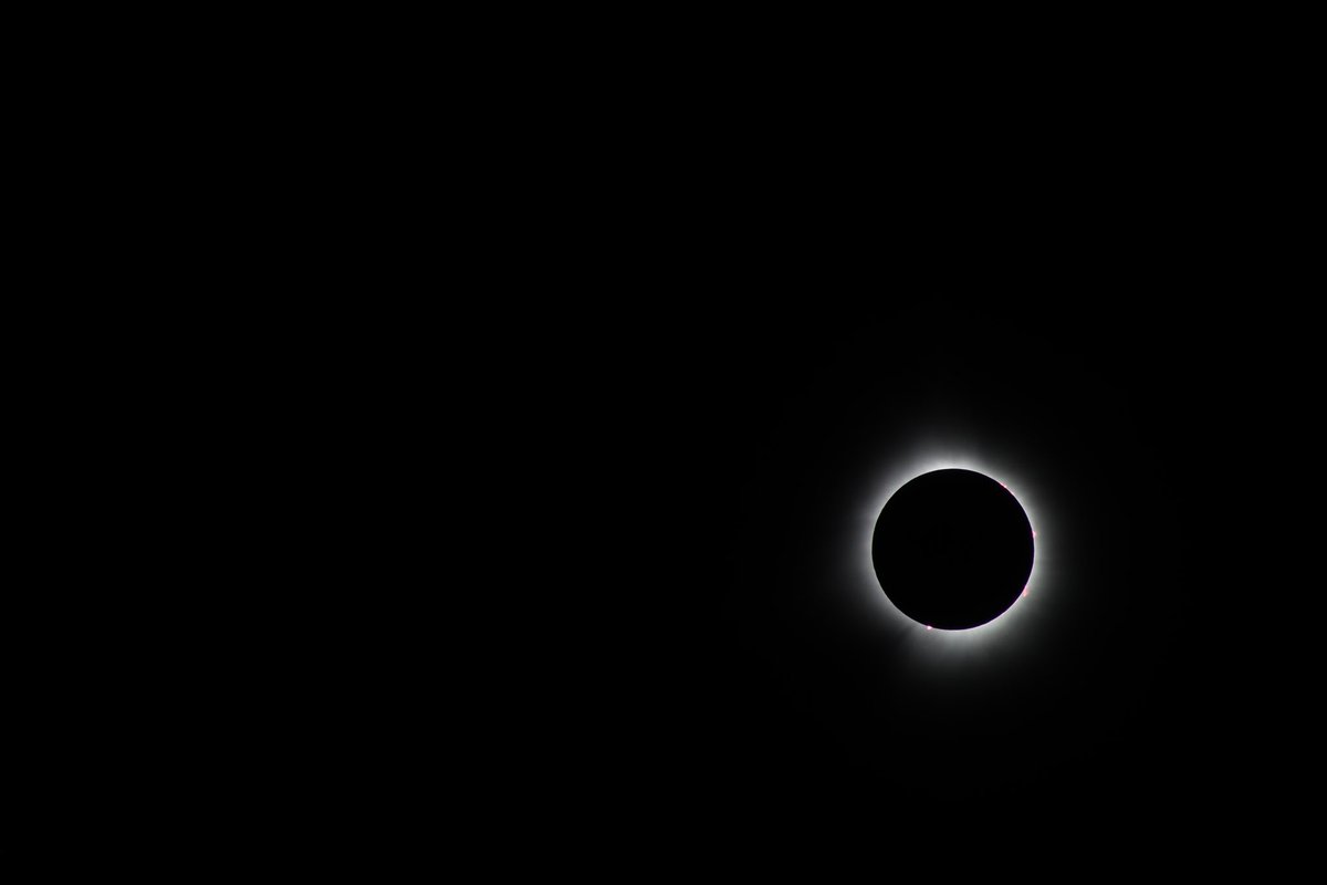 Epic shot of #TotalEclipse2024 by @starmanjan using @CanonCanada EOS Rebel T8i and the moon as a filter @westernuSpace