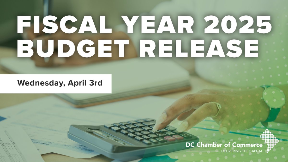 Mayor Muriel Bowser has officially released the Fiscal Year 2025 budget. Keep an eye out for more information from the #DCChamber and be ready to engage with the latest developments. Together, let's stay informed and involved! For more info: bit.ly/4cQjT6o #FY2025Budget
