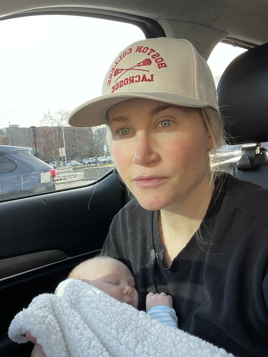 The vibe in a parking lot after pulling over to feed your screaming baby. Covered in spit up. Exhausted. We both cried.