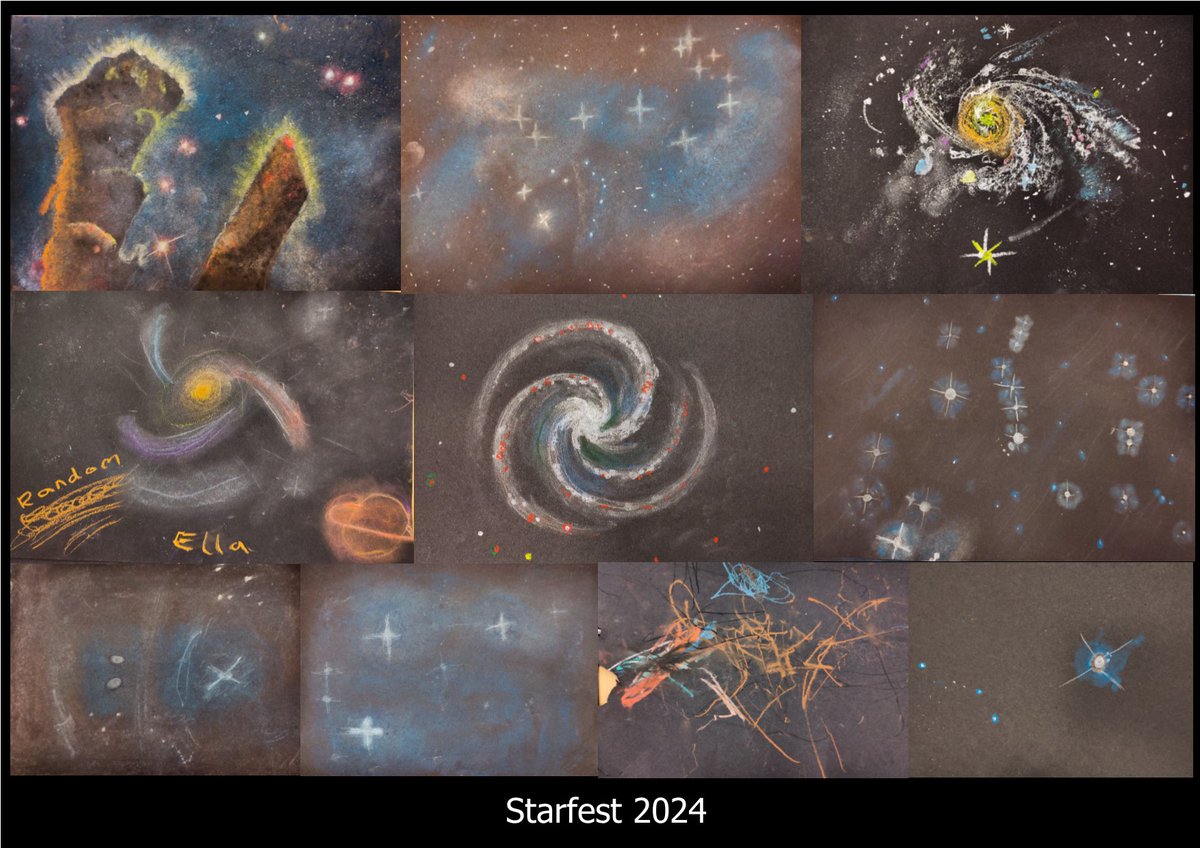 I've just put together the collages of all the sketches that were created during my two astronomy sketching workshops at Starfest 2024 last Thursday. Some absolutely stunning work from people of all ages! Thanks so much @BinocularSky for inviting me to do the workshops again