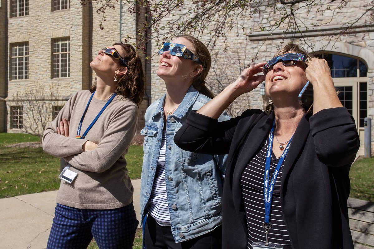 Viewing the #SolarEclipse on campus today 🌒