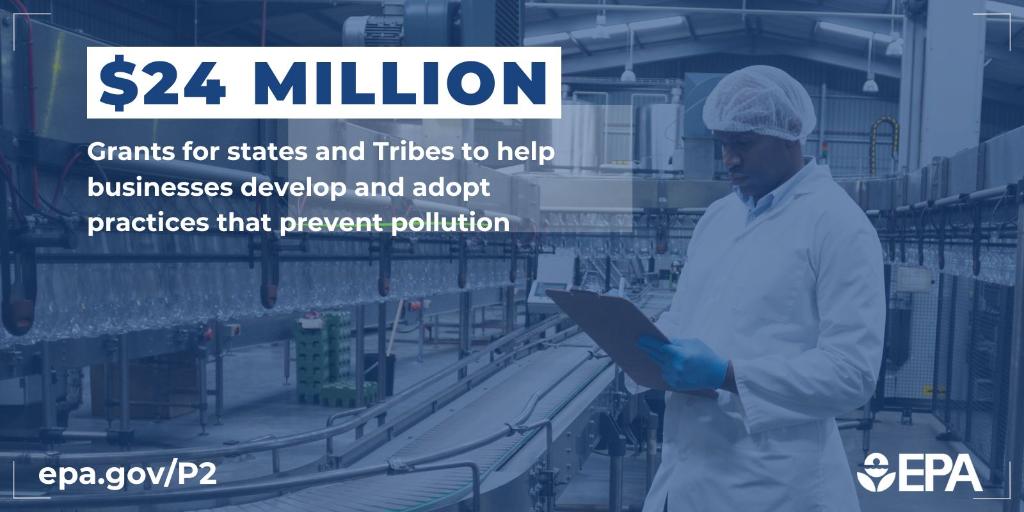 Join @EPA’s webinar on April 11 from 2-3:30p.m. ET about $24 million in #pollutionprevention grants for states and Tribes to support businesses to adopt practices that save money and help protect communities. Register: zoomgov.com/webinar/regist…