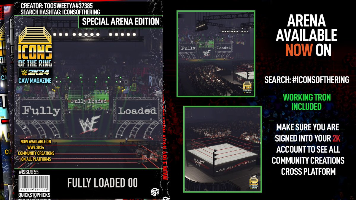 Pick up your copy of #WWE2K24 Icons of the Ring ARENAS magazine featuring Fully Loaded 2000. Available now! Creator: @2SweetYa Magazine Cover: @QuickStopHicks Search: #IconsOfTheRing