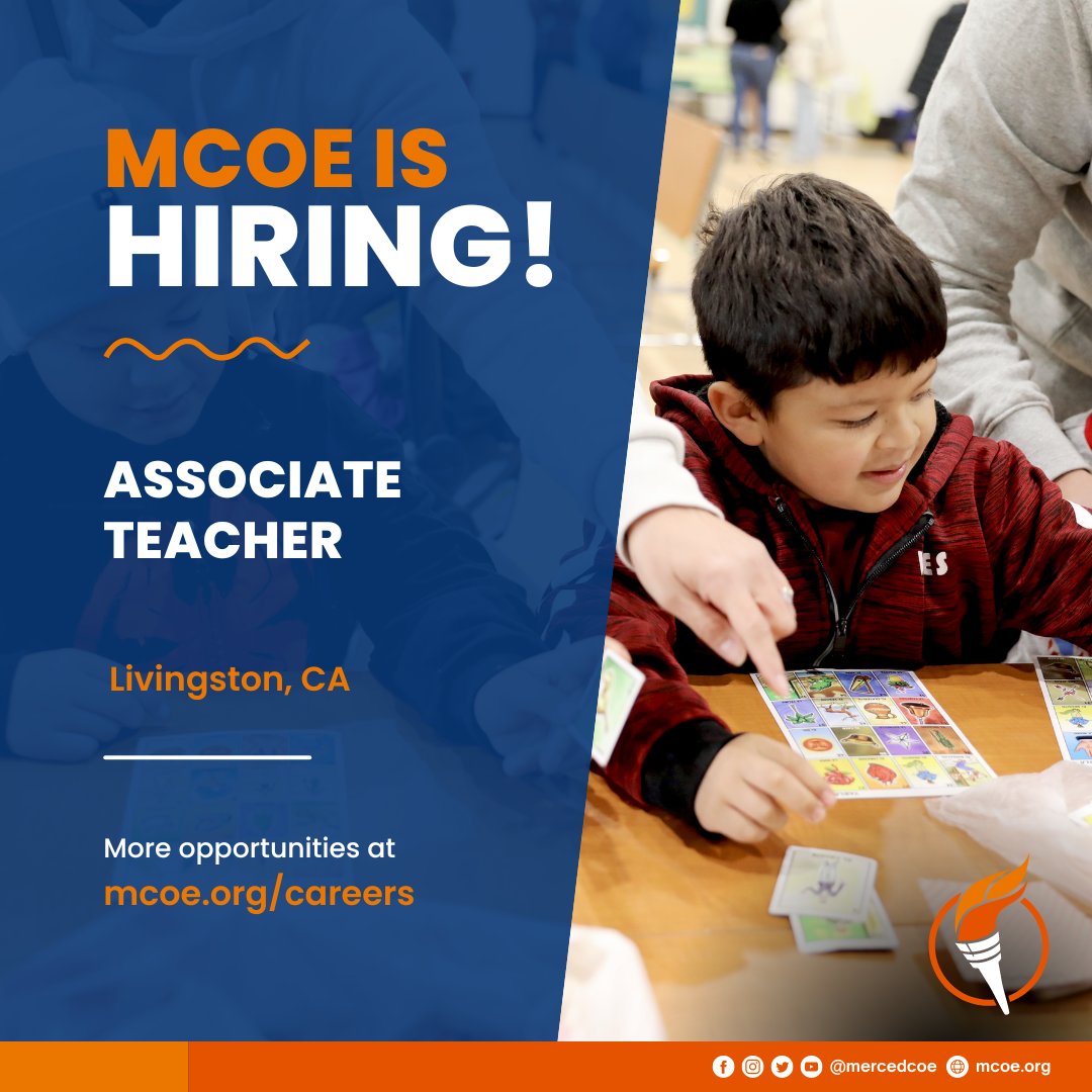 📢 Job Announcement: Associate Teacher - Schelby Head Start Location: Livingston, CA 👉 Apply here: edjoin.org/Home/JobPostin… #MercedCOE #MercedCounty #MercedJobs