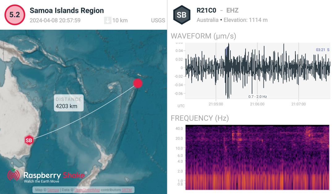 #Earthquake recorded on the #RaspberryShake #CitizenScience seismic network. See what's shaking near you with the @raspishake #ShakeNet mobile app