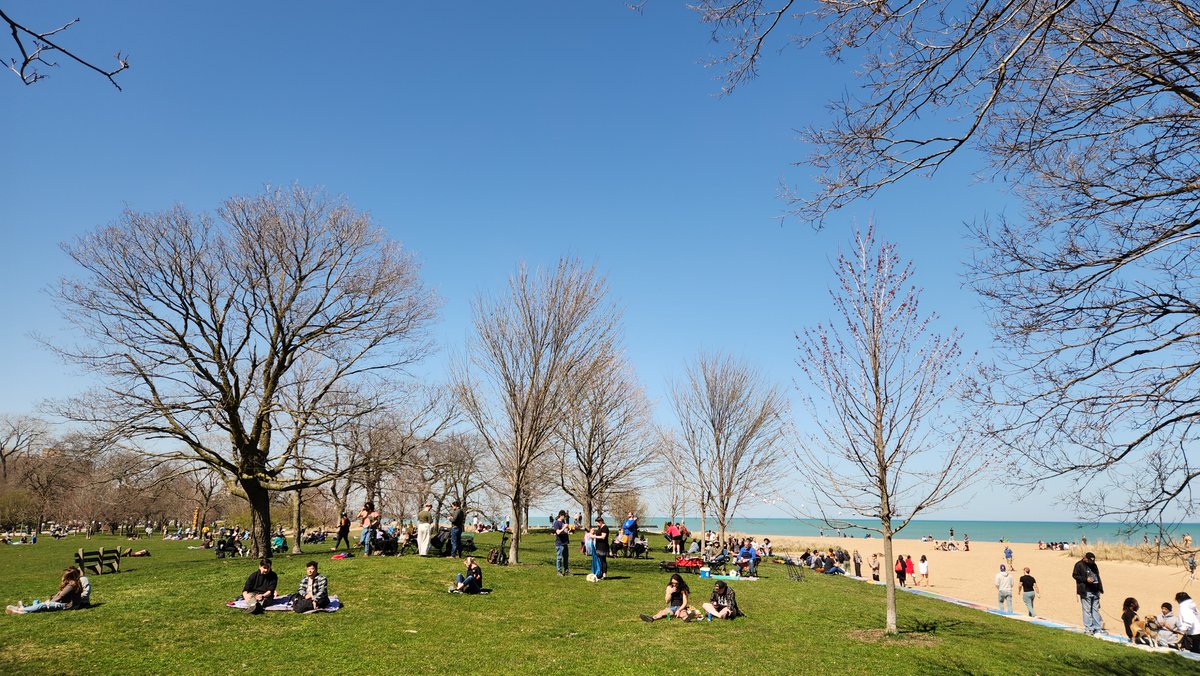 My eclipse pic- What a darn near perfect 'all the neighbors are out' Spring day in Chicago.